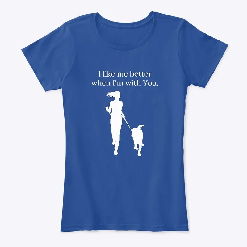 Woman and Dog running shirt